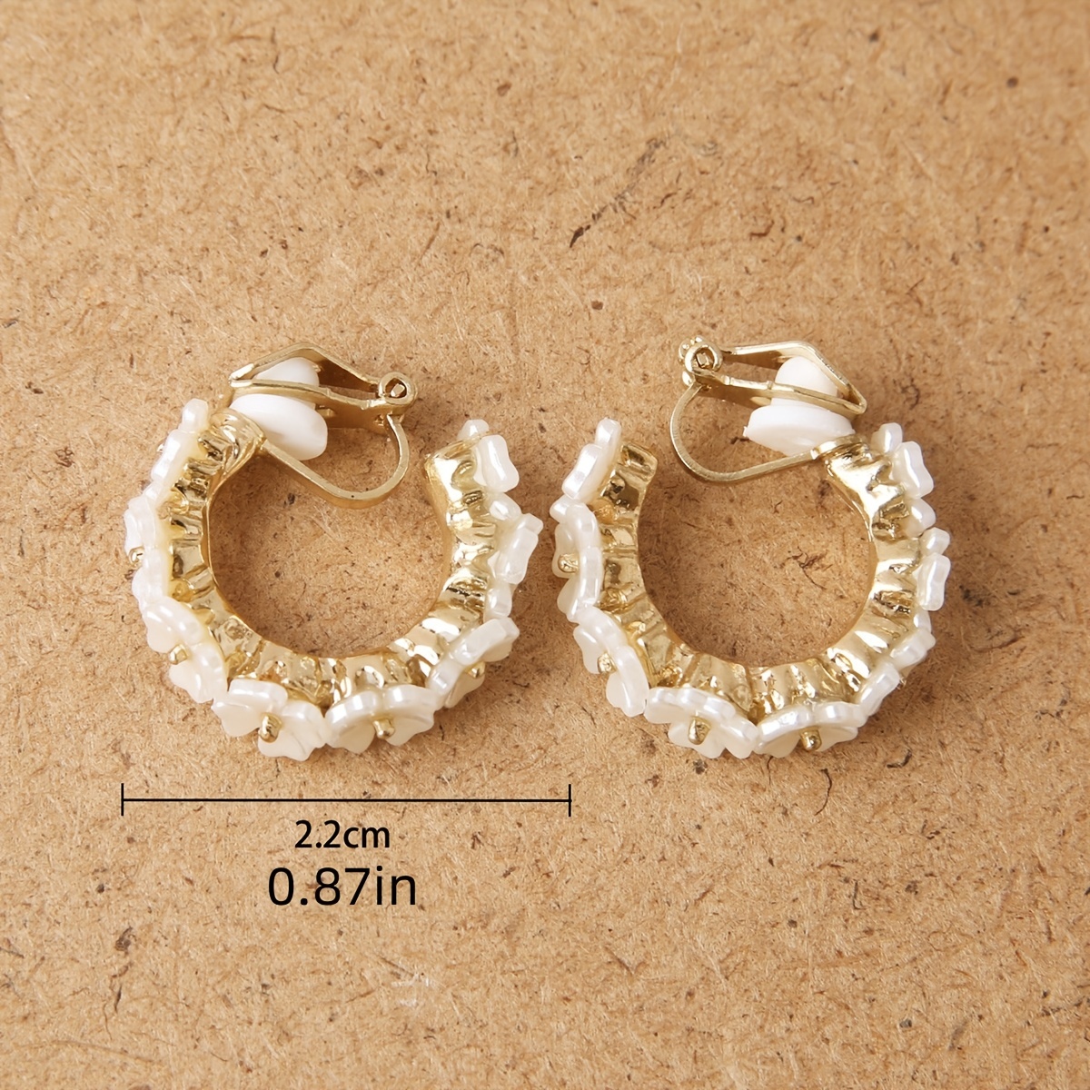 Golden Yellow Floral Women's Ear Clips